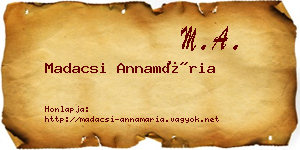 Madacsi Annamária névjegykártya