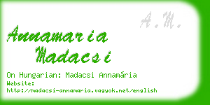 annamaria madacsi business card