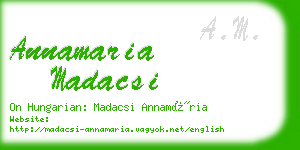 annamaria madacsi business card